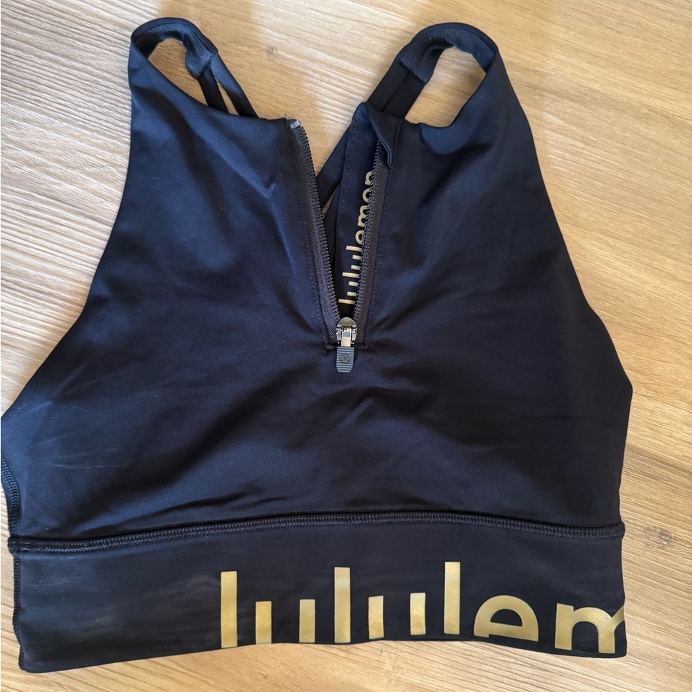 lululemon athletica Black and Gold Sports Bra
